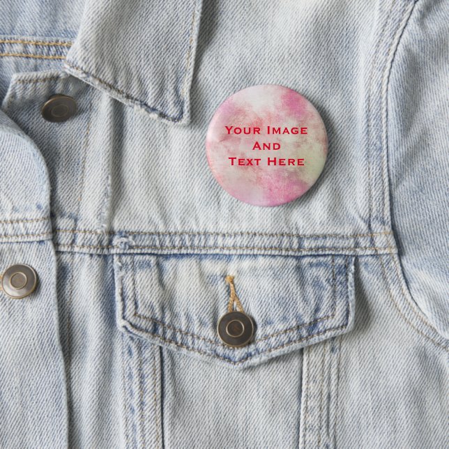 Badge Rond 5 Cm Bouton personnalisé Image et texte (En situation)