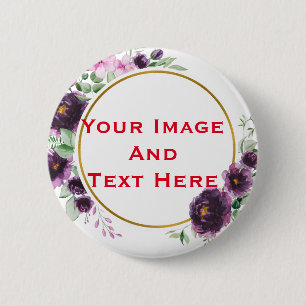 Badge Rond 5 Cm Bouton personnalisé Image et texte