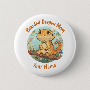 Badge Rond 5 Cm Bouton personnalisé Maman de Dragon barbu