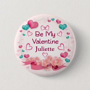 Badge Rond 5 Cm Bouton personnalisé pour ma Saint-Valentin