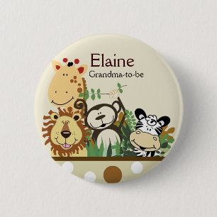 Badge Rond 5 Cm Bouton personnalisé ZOO CREW JUNGLE NAME
