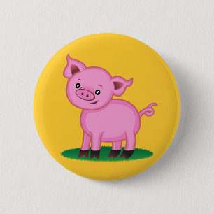Badge Rond 5 Cm Bouton Petit Cochon