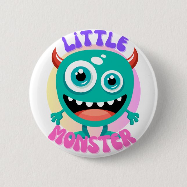 Badge Rond 5 Cm Bouton Petit Monstre (Devant)