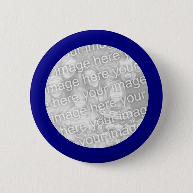 Badge Rond 5 Cm Bouton photo arrondi encadré bleu (Devant)
