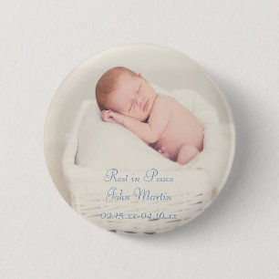 Badge Rond 5 Cm Bouton photo commémoratif funéraire personnalisé
