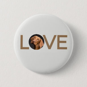 Badge Rond 5 Cm Bouton photo de chien d'amour personnalisé