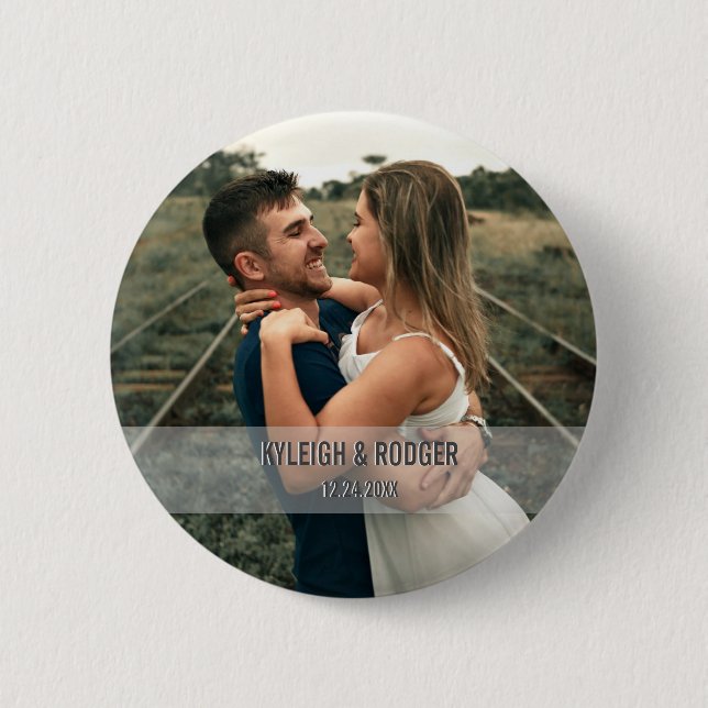 Badge Rond 5 Cm Bouton photo de MARIAGE personnalisé (Devant)