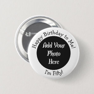 Badge Rond 5 Cm Bouton photo personnalisé 50e anniversaire