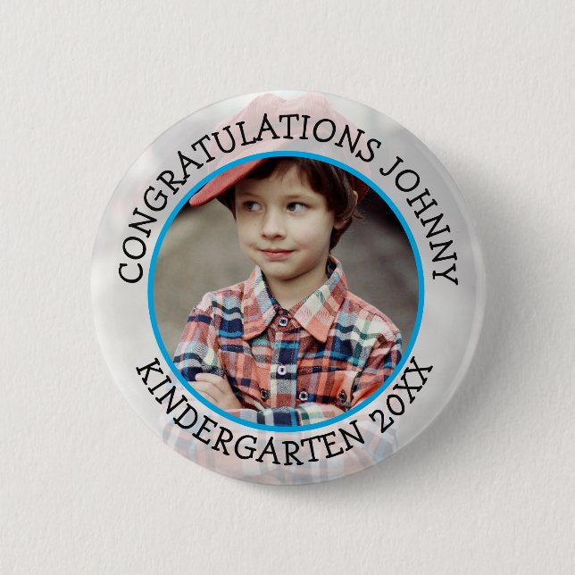Badge Rond 5 Cm Bouton photo personnalisé de la maternelle (Devant)