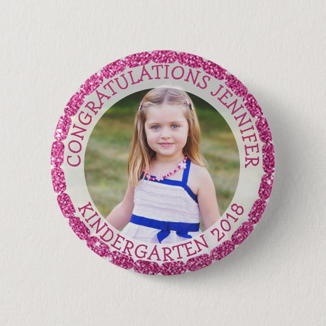 Badge Rond 5 Cm Bouton photo personnalisé de la maternelle (Devant)