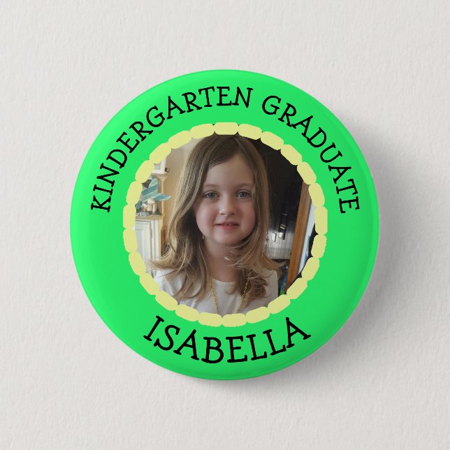 Badge Rond 5 Cm Bouton photo personnalisé de la maternelle (Devant)