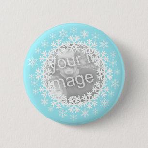 Badge Rond 5 Cm Bouton photo Snowflake