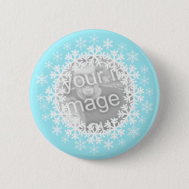 Badge Rond 5 Cm Bouton photo Snowflake (Devant)