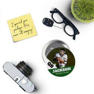 Badge Rond 5 Cm Bouton photo sport personnalisé / football à pin