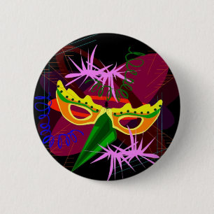 Badge Rond 5 Cm Bouton, Pin, Broche-Mardi Gras