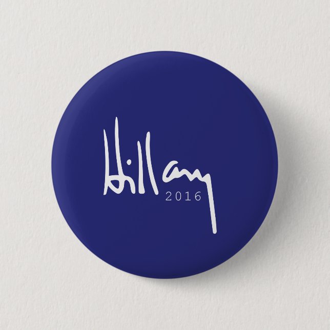 Badge Rond 5 Cm Bouton Pinback bleu campagne Hillary Clinton 2016 (Devant)