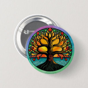 Badge Rond 5 Cm Bouton Pinback de l'arbre de vie