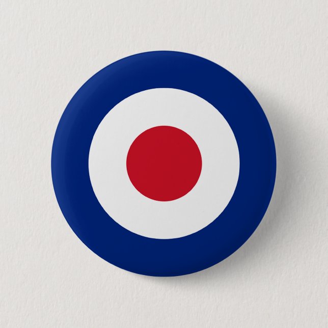 Badge Rond 5 Cm Bouton Pinback MOD bleu rouge et blanc (Devant)
