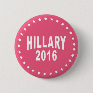 Badge Rond 5 Cm Bouton Pinback rose de la campagne 2016 d'Hillary
