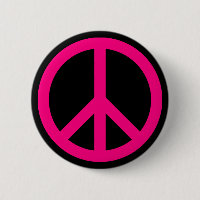 Bouton Pink Peace Sign