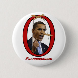 Badge Rond 5 Cm Bouton Pinocchiobama