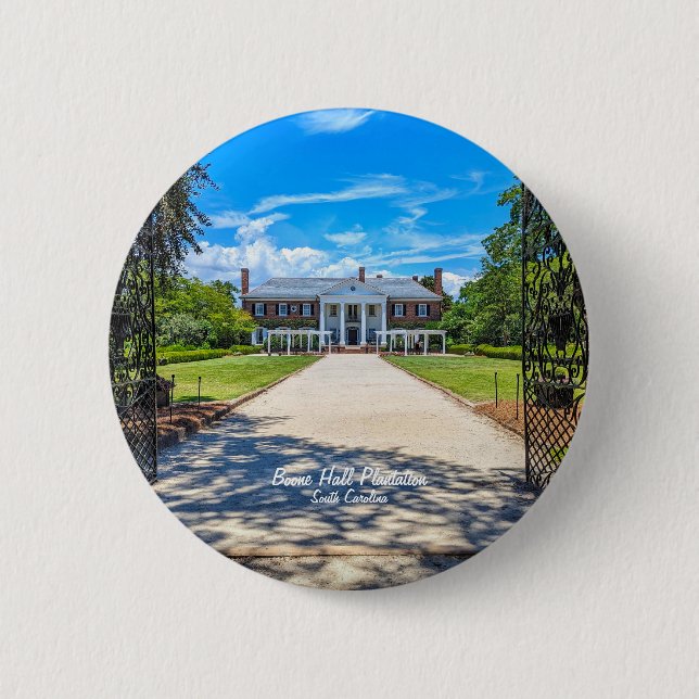 Badge Rond 5 Cm Bouton Plantation Boone Hall (Devant)