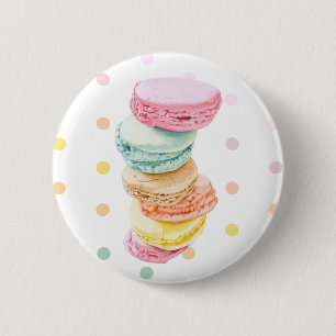 Badge Rond 5 Cm Bouton points Macarons