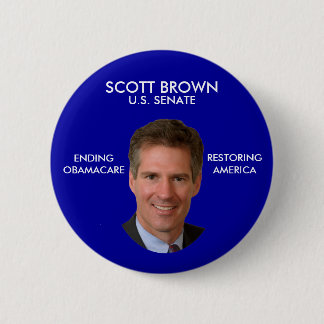 Badge Rond 5 Cm Bouton politique Brown de Scott anti Obama