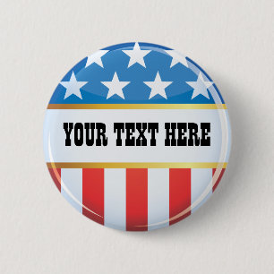 Badge Rond 5 Cm Bouton politique de drapeau des Etats-Unis