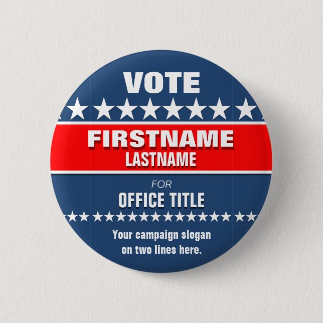 Badge Rond 5 Cm Bouton politique fait sur commande (Devant)