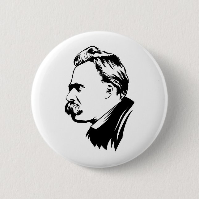 Badge Rond 5 Cm Bouton Portrait Frederich Nietzsche (Devant)