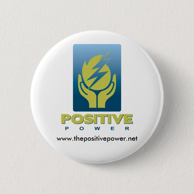 Badge Rond 5 Cm Bouton positif de rondin de puissance (Devant)