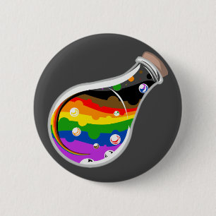 Badge Rond 5 Cm Bouton Potion de la fierté arc-en-ciel