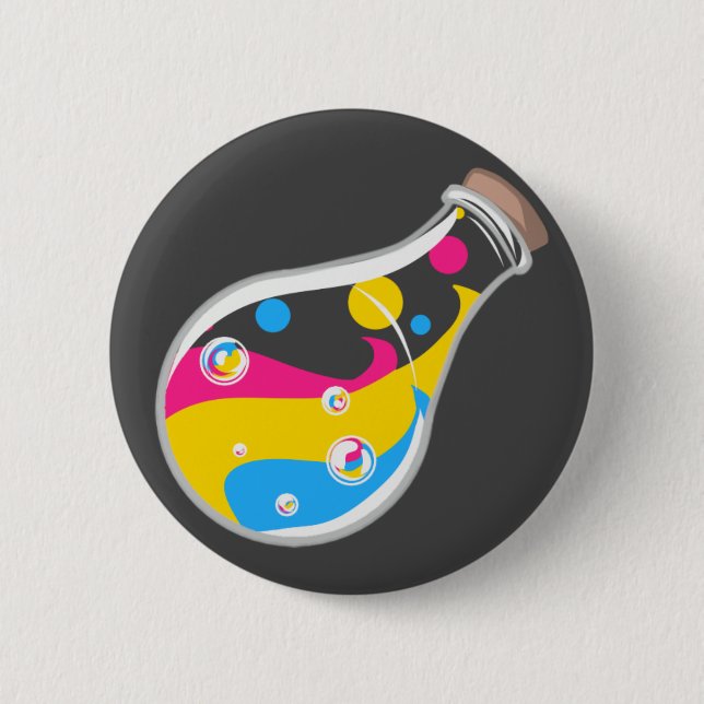Badge Rond 5 Cm Bouton Potion Pride Pansexuel (Devant)