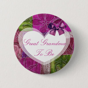 Badge Rond 5 Cm Bouton pourpre de baby shower d'édredon de grande