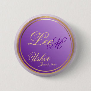 Badge Rond 5 Cm Bouton pourpre élégant personnalisable de souven