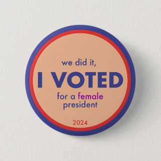 Badge Rond 5 Cm Bouton Première Femme J'Ai Voté