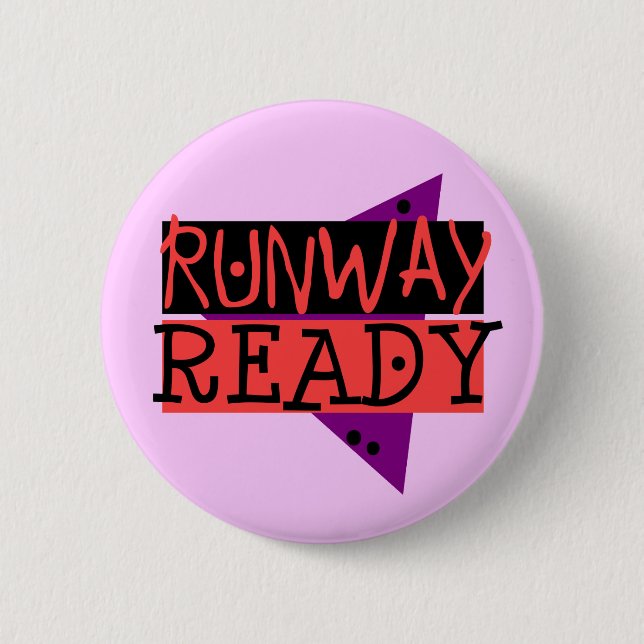 Badge Rond 5 Cm Bouton PRÊT de PISTE (Devant)