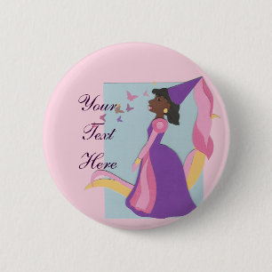 Badge Rond 5 Cm Bouton Princesse