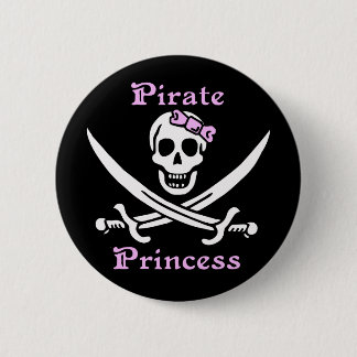 Badge Rond 5 Cm Bouton princesse pirate