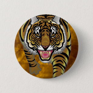 Badge Rond 5 Cm Bouton principal de tigre