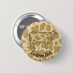Badge Rond 5 Cm Bouton Profil de vache