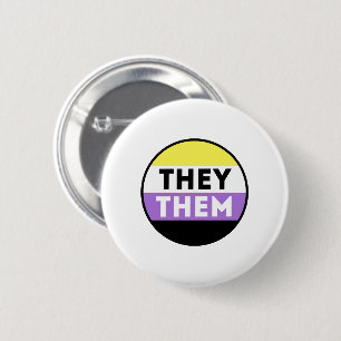 Badge Rond 5 Cm Bouton Pronoms Non Binaires - Ils Eux