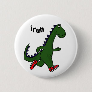 Badge Rond 5 Cm Bouton pulsant drôle de dinosaure d'AU