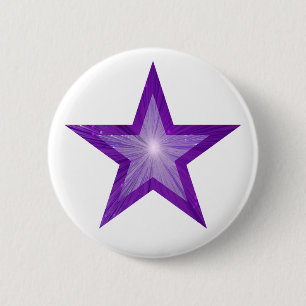 Badge Rond 5 Cm Bouton Purple Star blanc