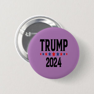 Badge Rond 5 Cm Bouton Purple Trump 2024