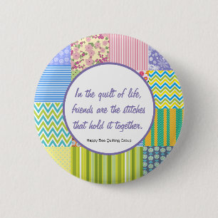 Badge Rond 5 Cm Bouton Quilters Patchwork Personnalisé