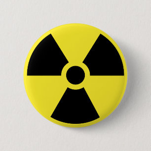 Badge Rond 5 Cm Bouton radioactif de symbole