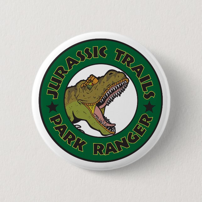 Badge Rond 5 Cm Bouton Ranger du parc des sentiers jurassiques (Devant)