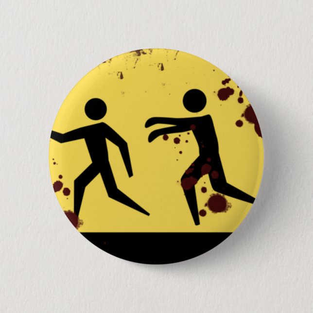 Badge Rond 5 Cm Bouton rapide sanglant de zombis (Devant)